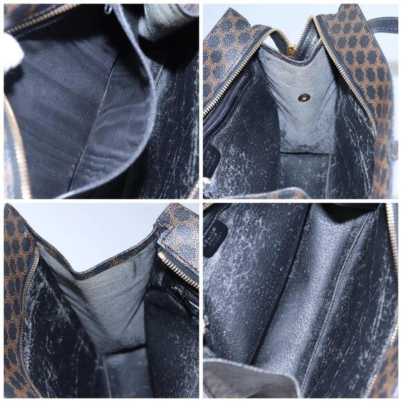 CELINE Macadam Canvas Hand Bag PVC Leather Black Brown Auth bs23202 - Picture 16 of 16